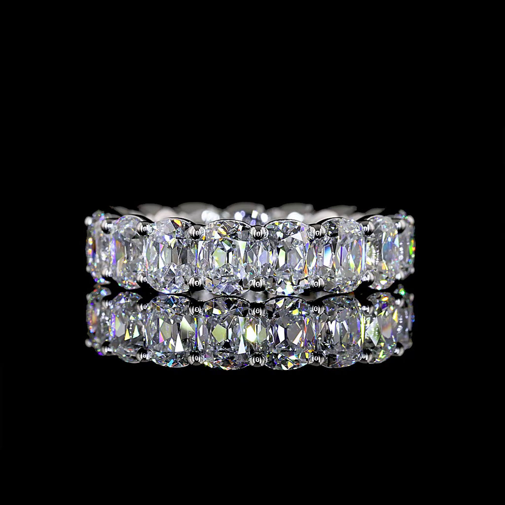 5.7 Cts Platinum Antique Cushion Shape Eternity Band Eternity Band