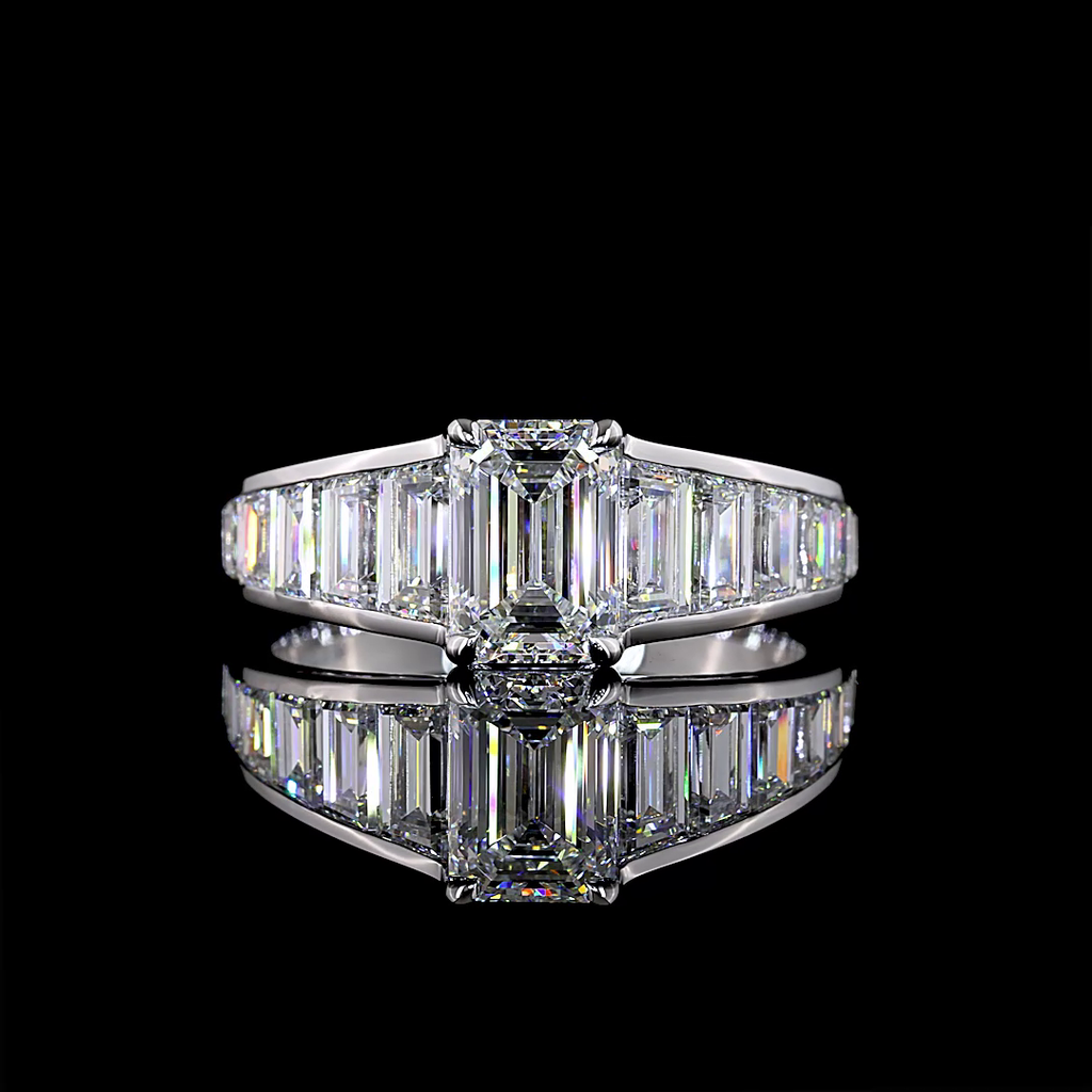 2.98 Cts 14k White Gold Mix Shape Special Ring