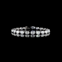 7.7 Cts 14k White Gold Emerald Shape Station Bracelet
