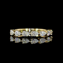 0.65 Cts 14k Yellow Gold Pear Shape 7 Stones Eternity Band