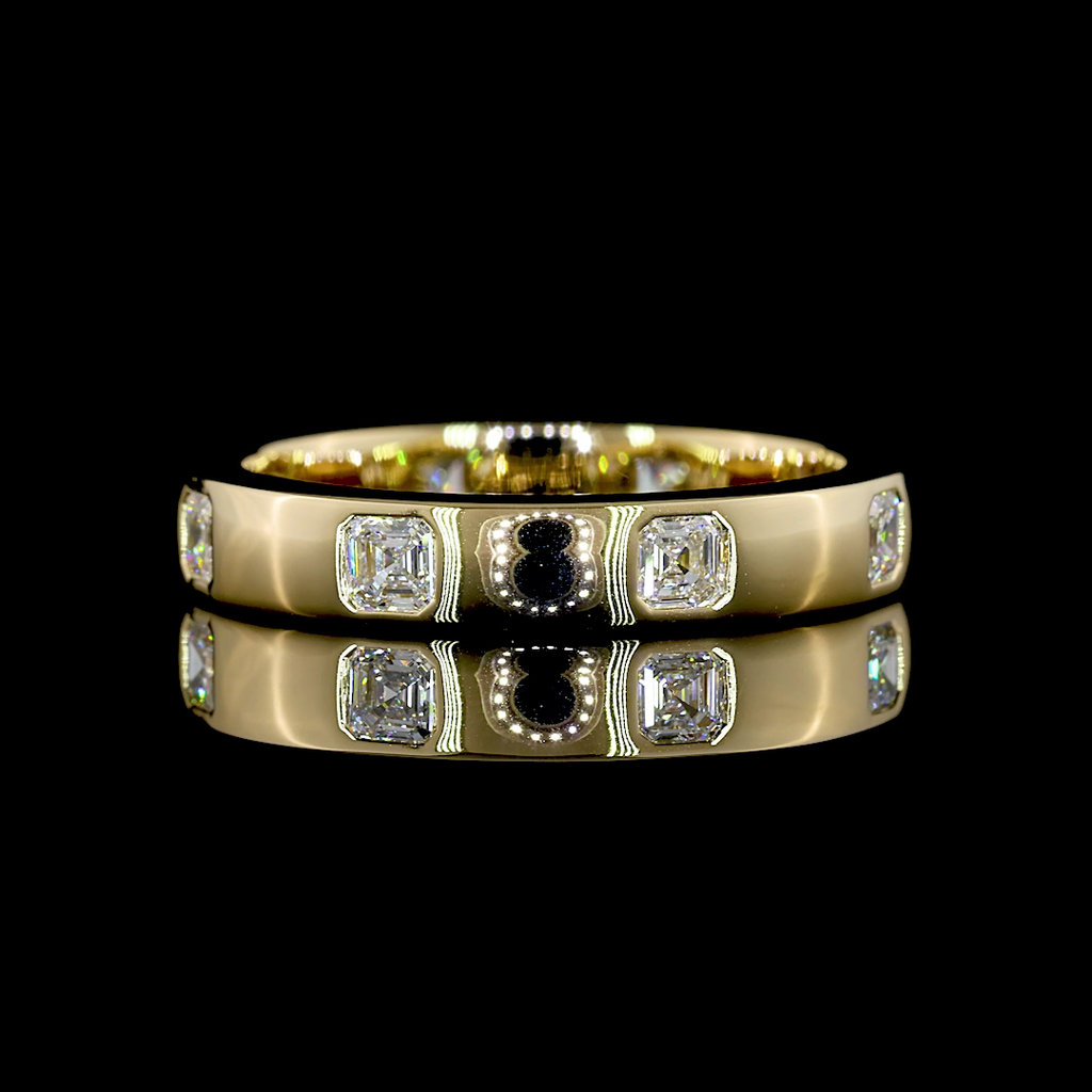 0.83 Cts 14k Yellow Gold Asscher Shape Eternity Band Eternity Band