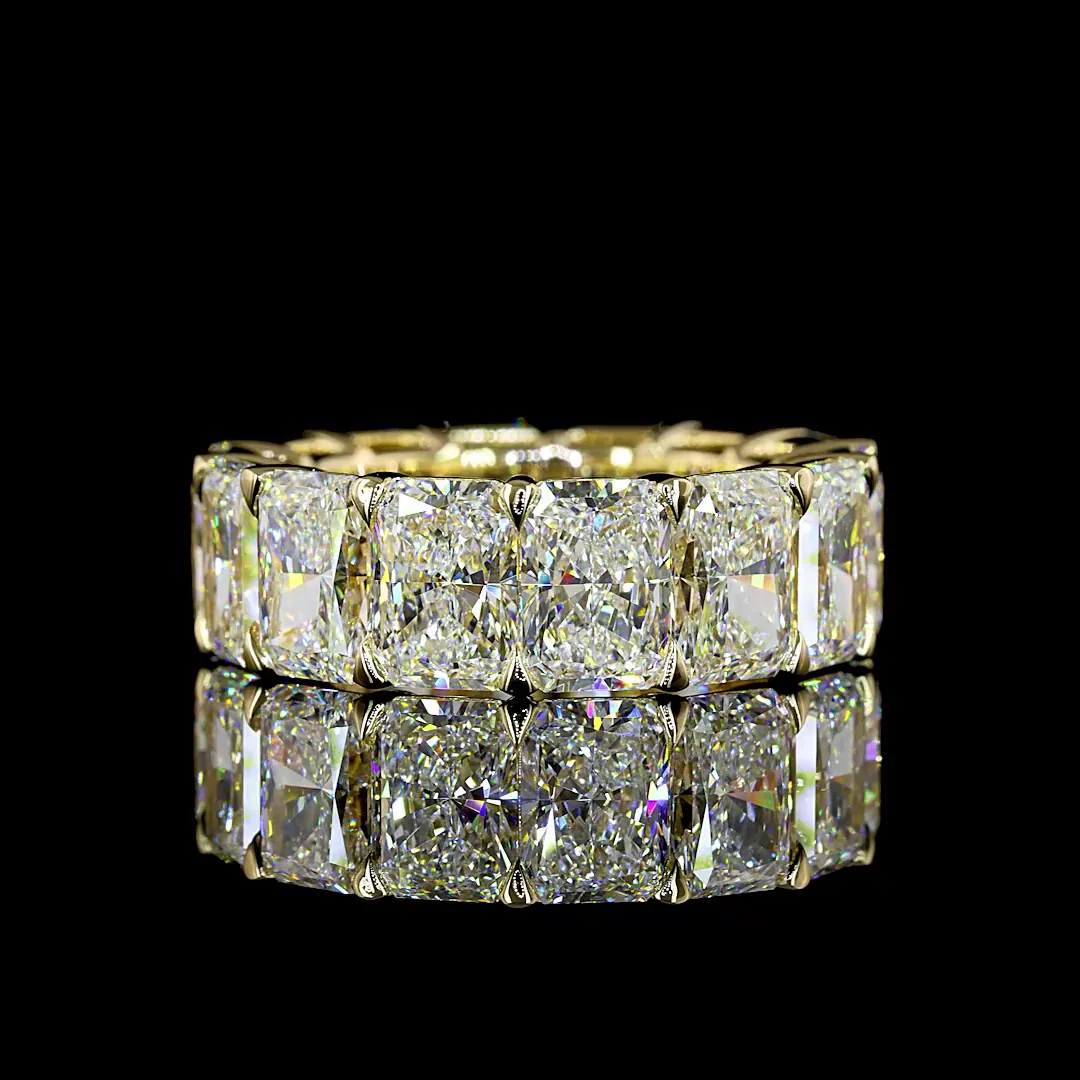 14.69 Cts 14k Yellow Gold Radiant Shape Eternity Band Eternity Band