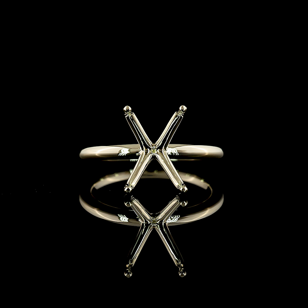 0 Cts 18k White Gold Shape Solitaire Ring