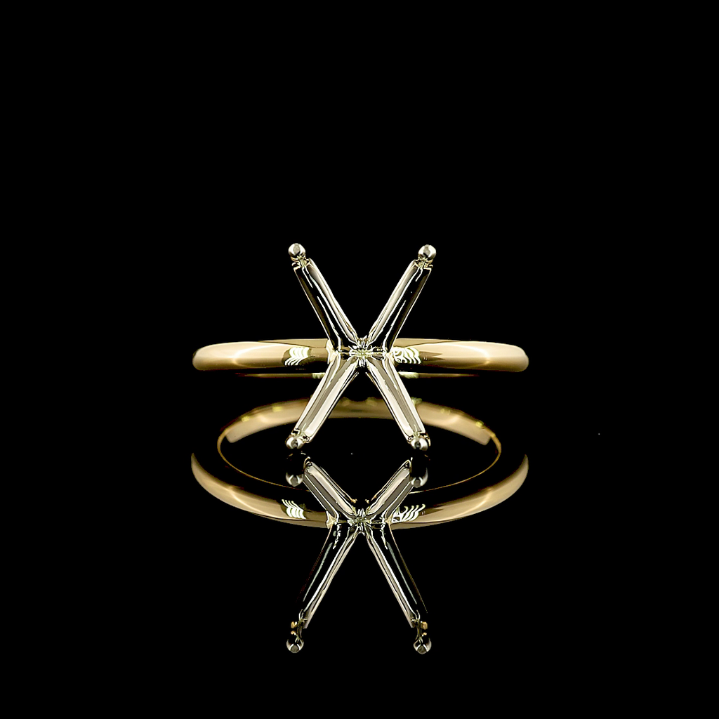 0 Cts 18k Two Tone Shape Solitaire Ring