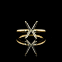 0 Cts 18k Two Tone Shape Solitaire Ring