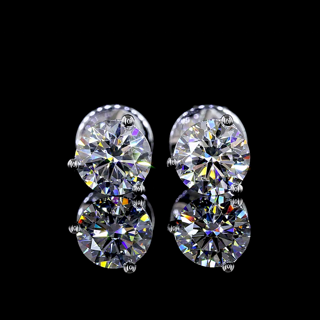 1.05 Cts 14k White Gold Round Shape Martini Earring