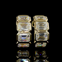 3.33 Cts 14k Yellow Gold Emerald Shape Huggies Earring