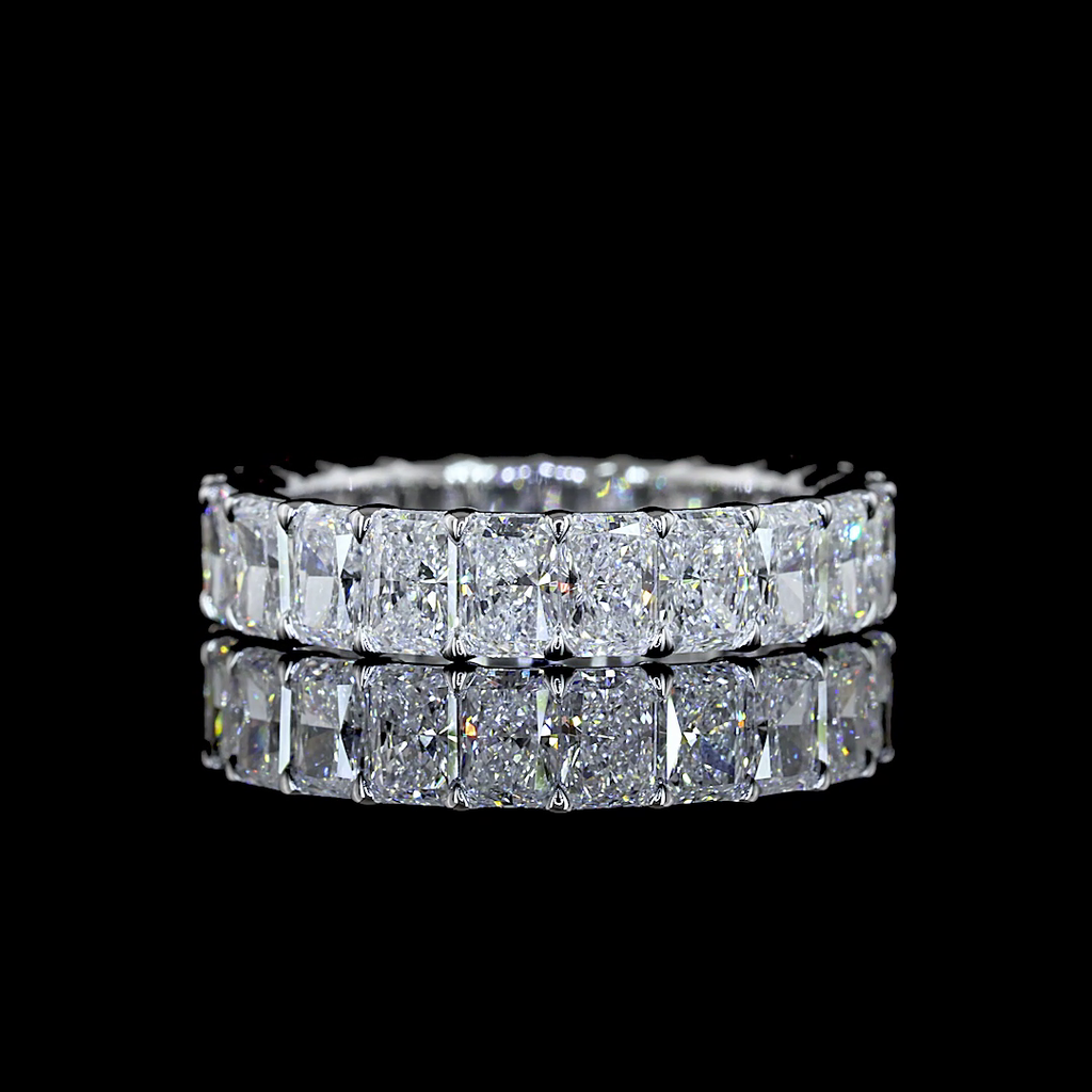 3.37 Cts 14k White Gold Radiant Shape Eternity Band Eternity Band