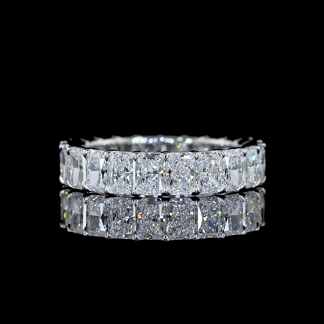 3.37 Cts 14k White Gold Radiant Shape Eternity Band Eternity Band