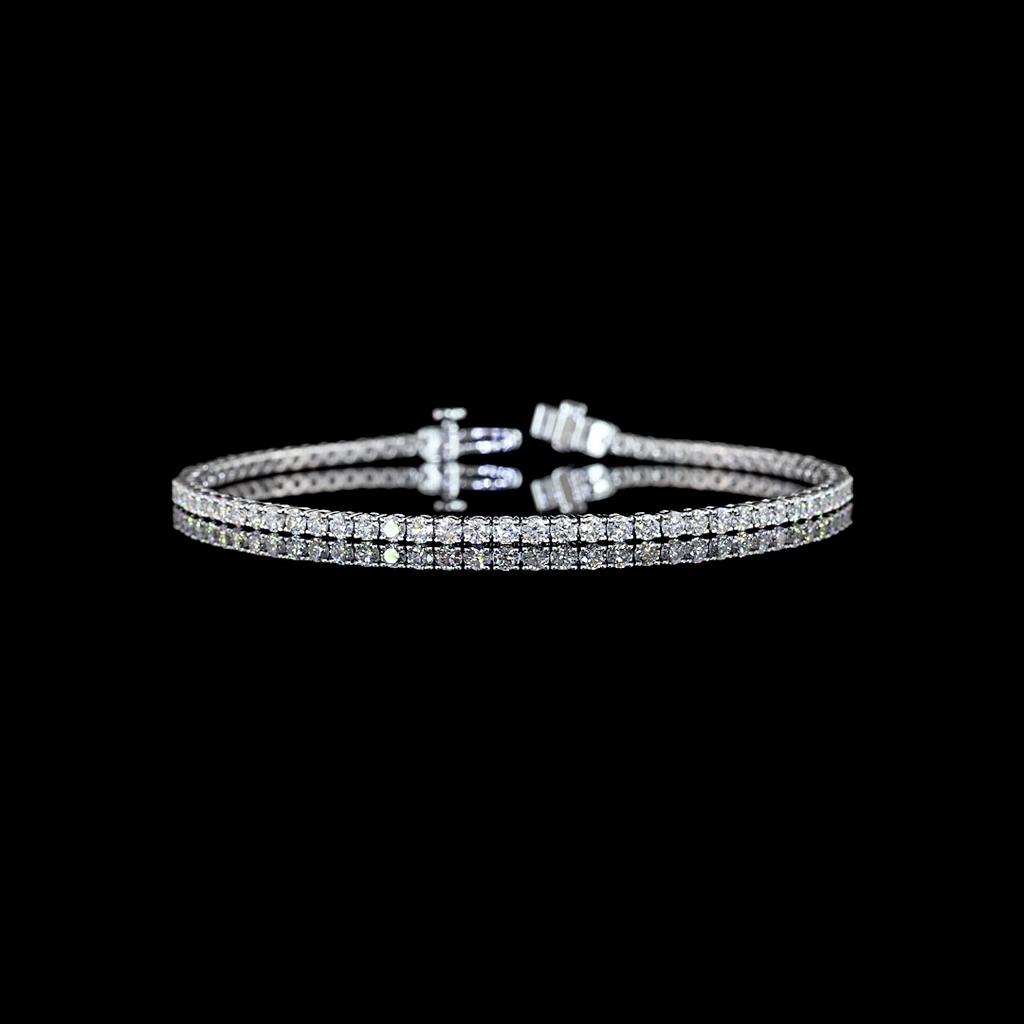 2.98 Cts 14k White Gold Round Shape Tennis Bracelet