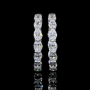 5.06 Cts 14k White Gold Oval Shape Hoops Earring