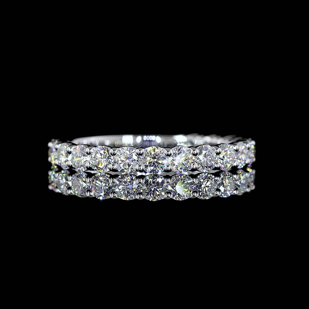 1.1 Cts 14k White Gold Round Shape 3/4 Band Eternity Band
