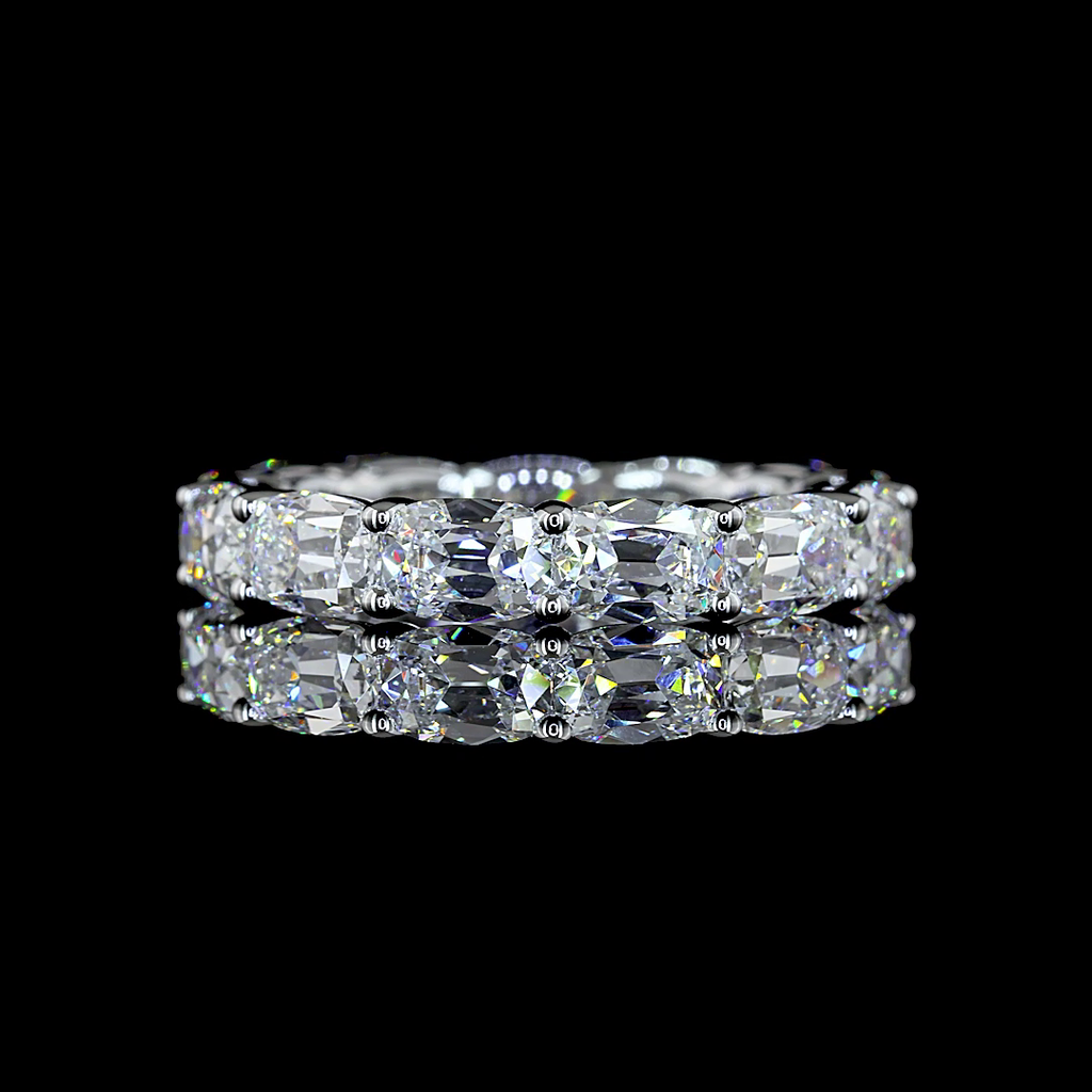 4.16 Cts 14k White Gold Antique Cushion Shape Eternity Band Eternity Band