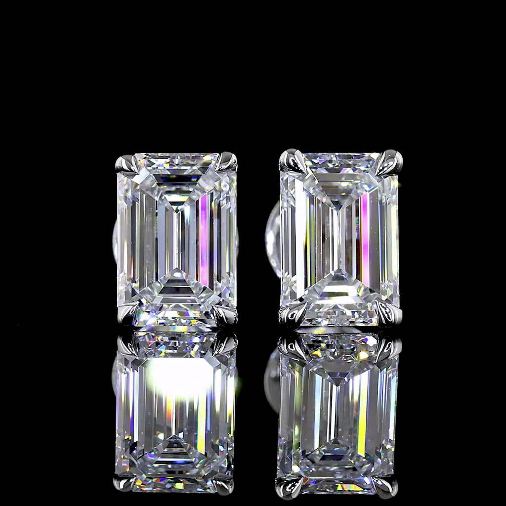 2.01 Cts 14k White Gold Emerald Shape Martini Earring