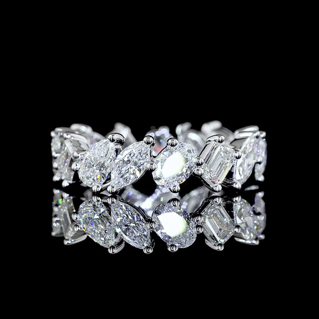 2.91 Cts 14k White Gold Mix Shape Eternity Band Eternity Band