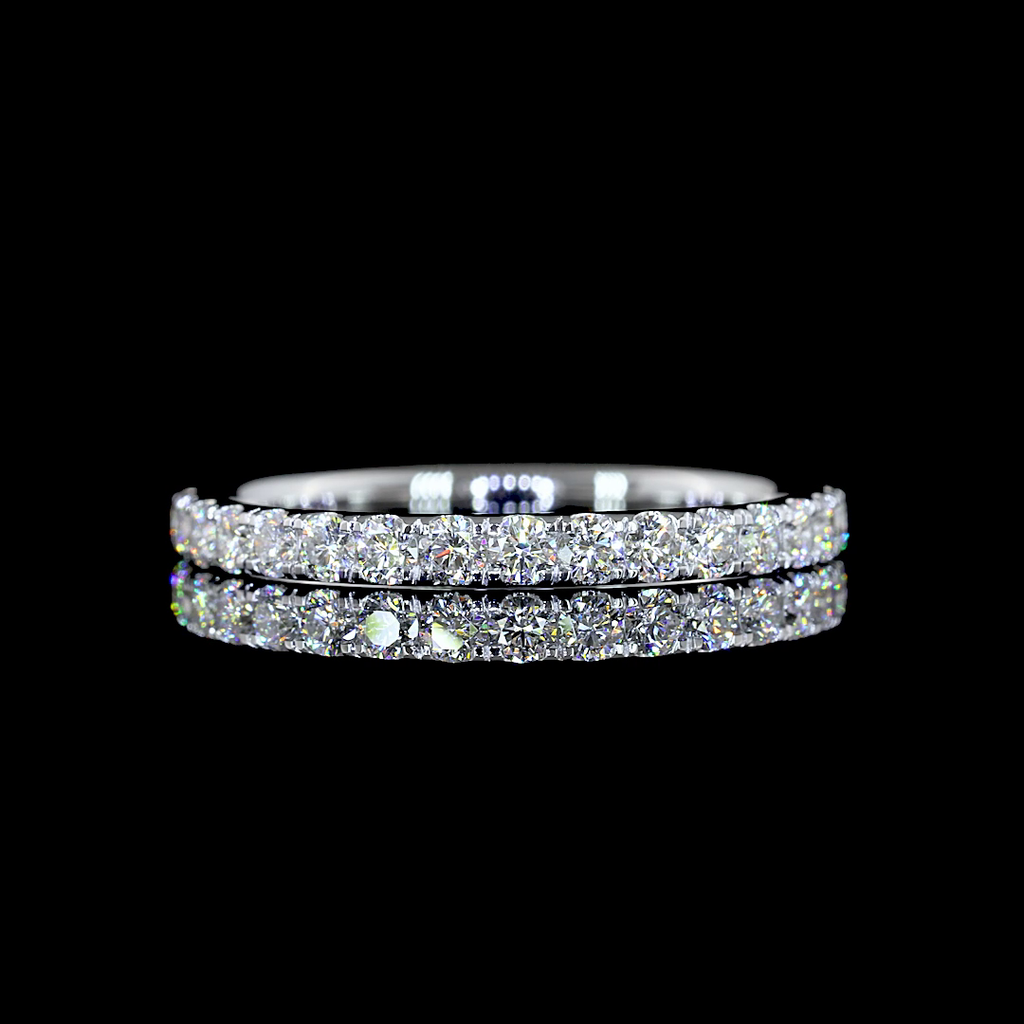 0.53 Cts 14k White Gold Round Shape 3/4 Band Eternity Band