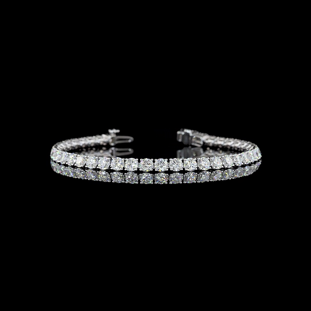 8.3 Cts Silver Round Shape Tennis Bracelet