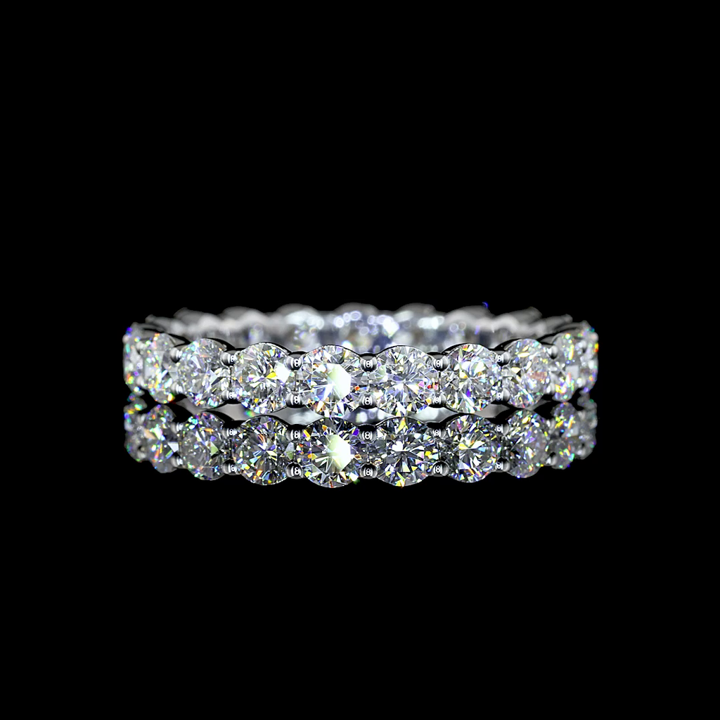 2.01 Cts Silver Round Shape Eternity Band Eternity Band