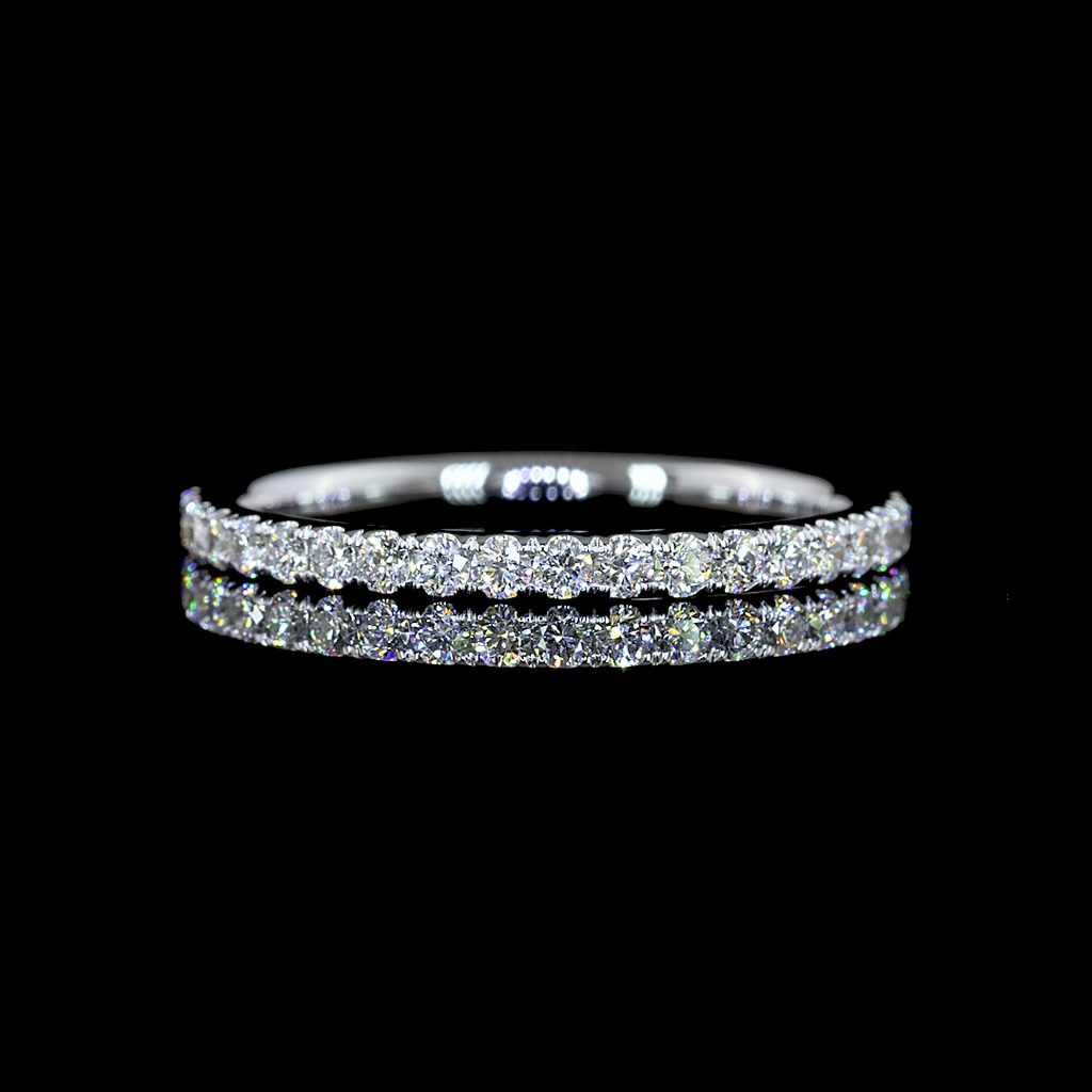 0.34 Cts 14k White Gold Round Shape 3/4 Band Eternity Band