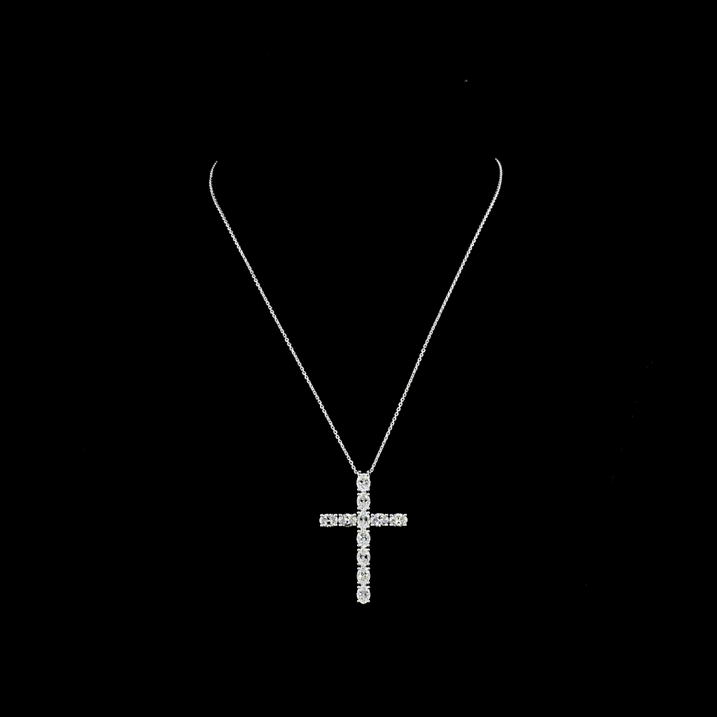 4.14 Cts 14k White Gold Oval Shape Symbol Pendant
