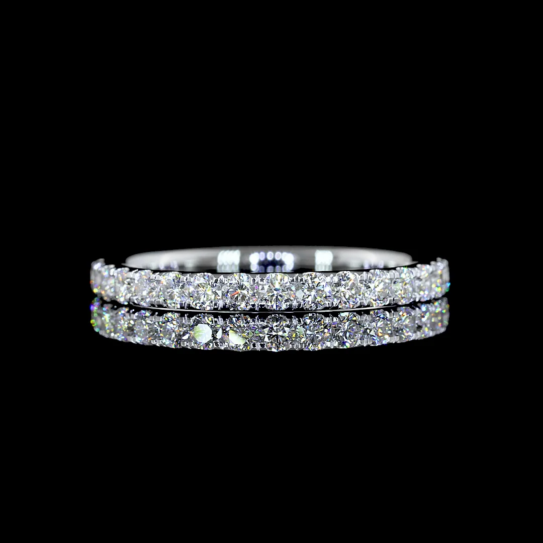 0.54 Cts 14k White Gold Round Shape Half Eternity Eternity Band