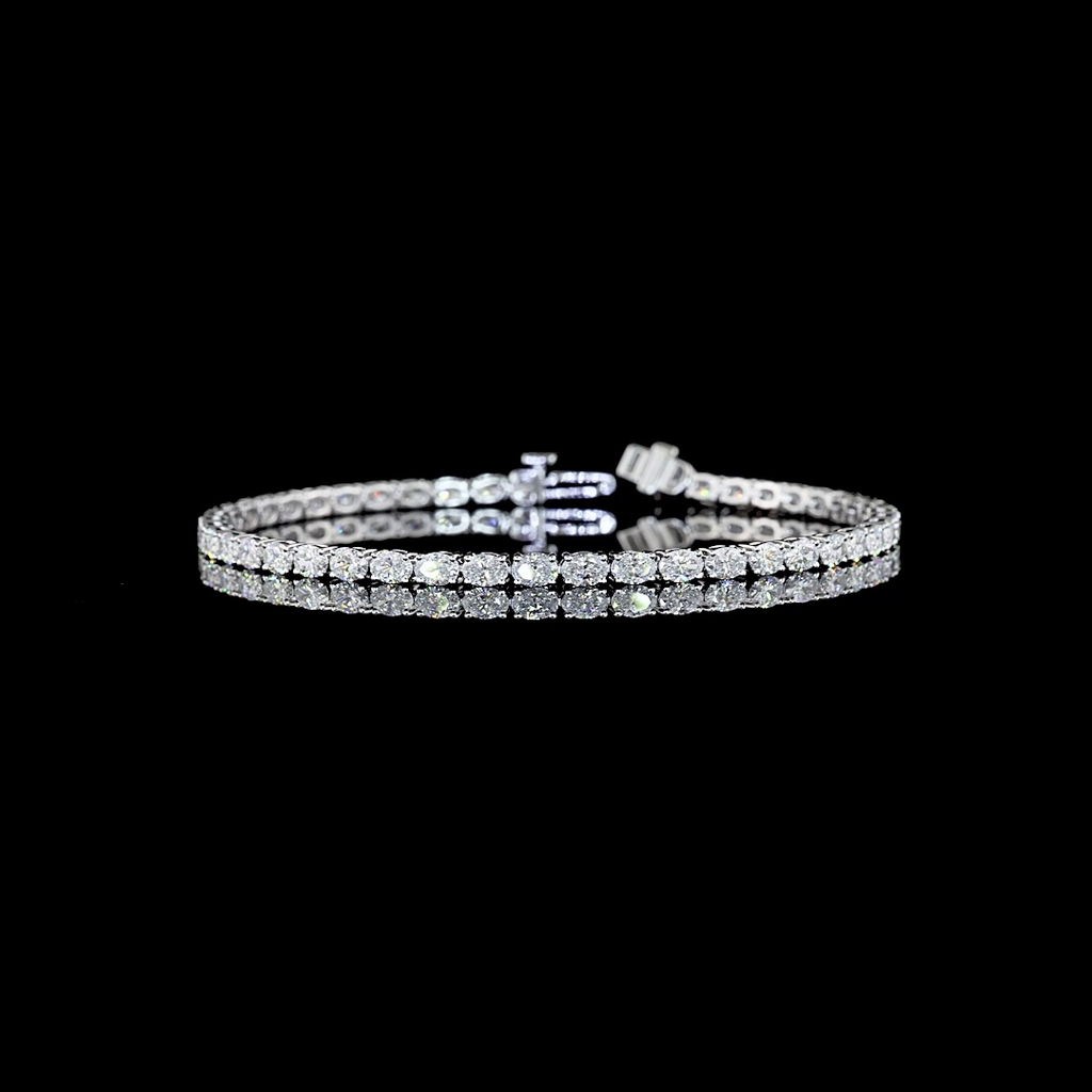 4.78 Cts 14k White Gold Oval Shape Tennis Bracelet