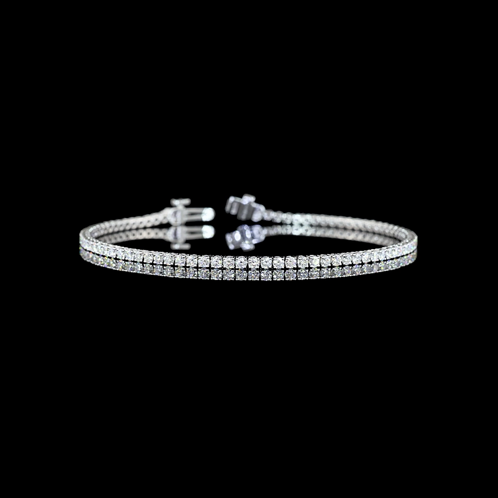 2.2 Cts 14k White Gold Round Shape Tennis Bracelet