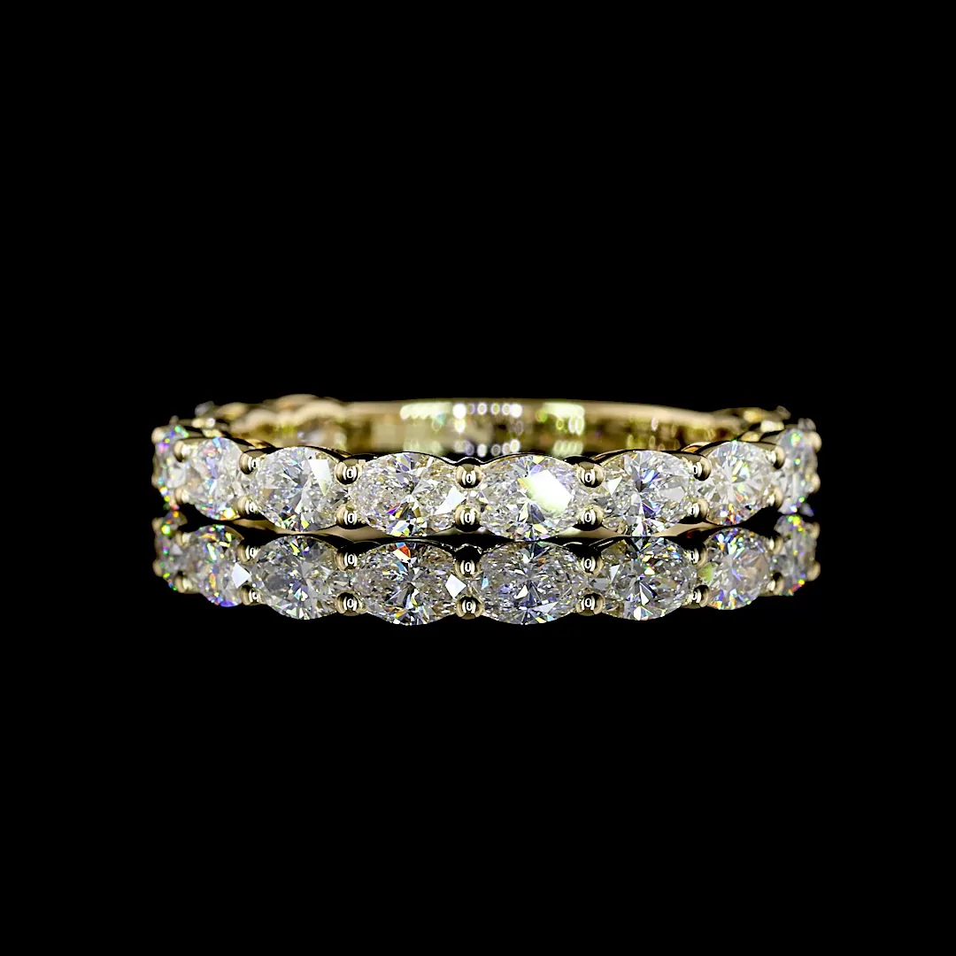 1.4 Cts 14k Yellow Gold Oval Shape 3/4 Band Eternity Band