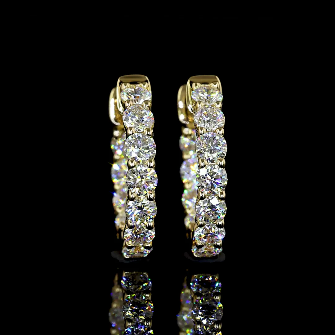 1.05 Cts 14k Yellow Gold Round Shape Huggies Earring