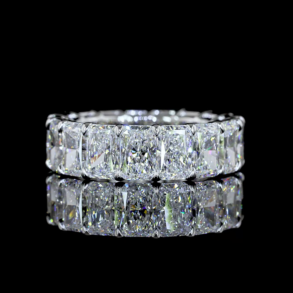 8.66 Cts 14k White Gold Radiant Shape Eternity Band Eternity Band