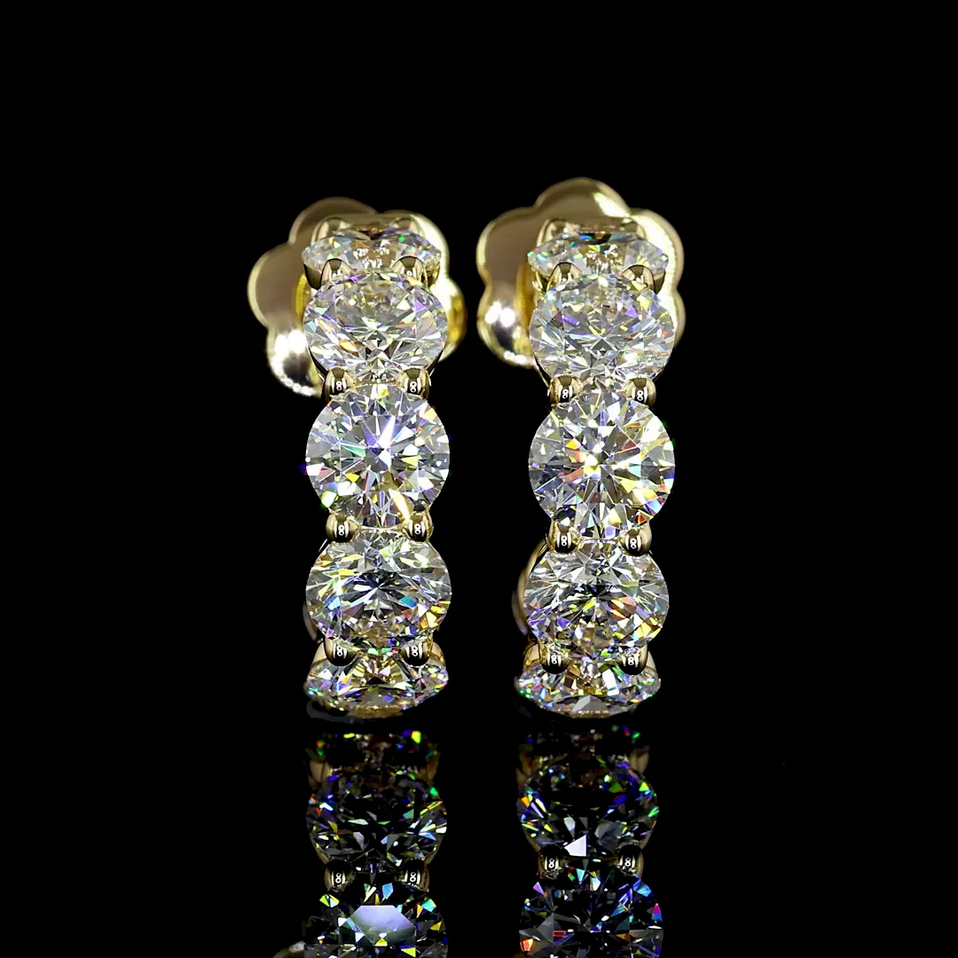 4.71 Cts 14k Yellow Gold Round Shape Hoops Earring