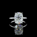 5.13 Cts 14k White Gold Cushion Brilliant Shape Hidden Halo Ring