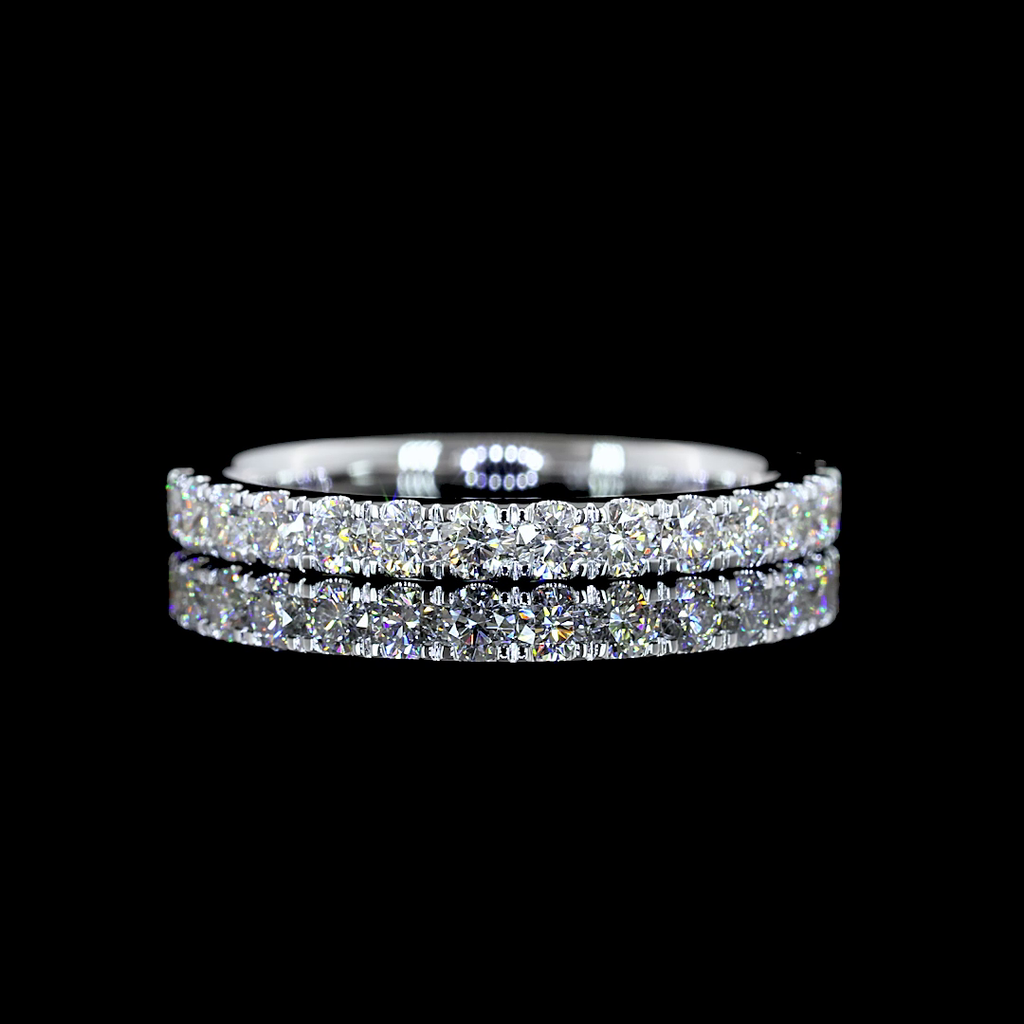 0.85 Cts 18k White Gold Round Shape 3/4 Band Eternity Band