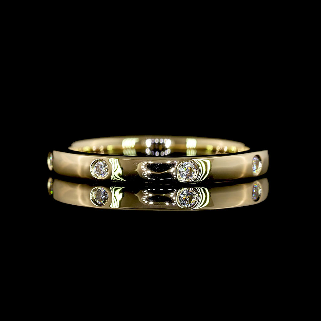 0.14 Cts 14k Yellow Gold Round Shape Eternity Band Eternity Band