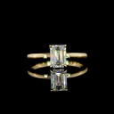 1.05 Cts 14k Yellow Gold Emerald Shape Hidden Halo Ring