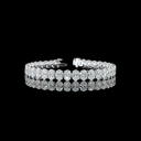 25.45 Cts 14k White Gold Oval Shape Tennis Bracelet
