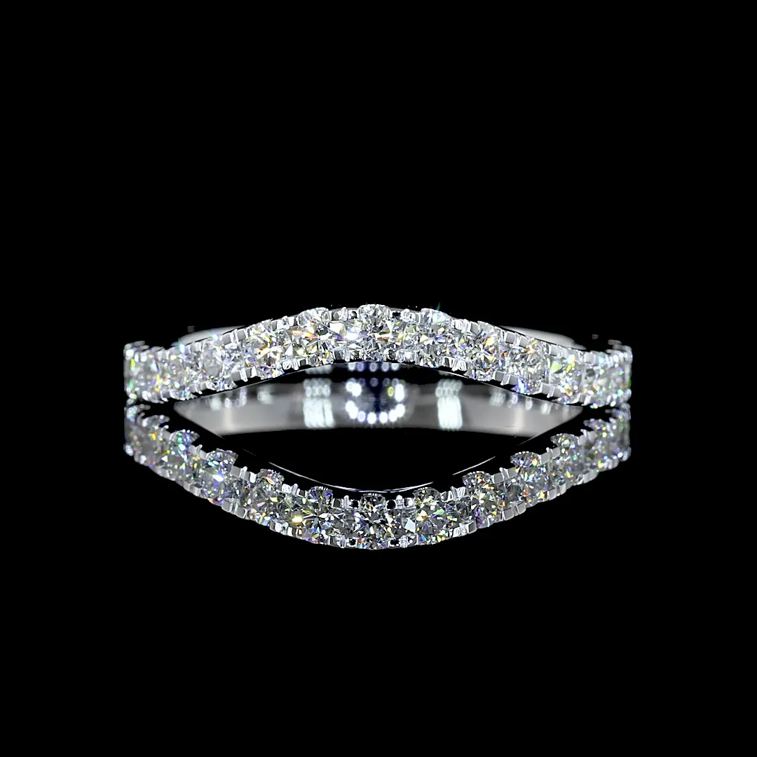 0.69 Cts 14k White Gold Round Shape 3/4 Band Eternity Band