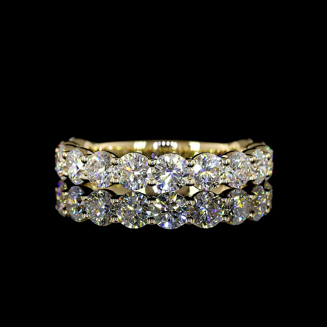 2.16 Cts 14k Yellow Gold Round Shape 3/4 Band Eternity Band