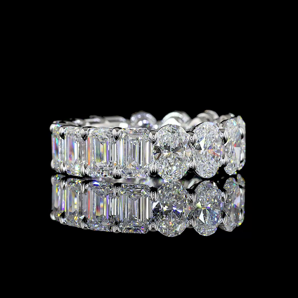 8.6 Cts 14k White Gold Mix Shape Eternity Band Eternity Band