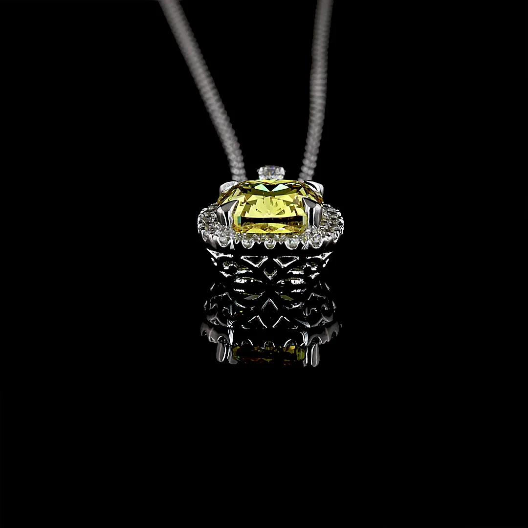 1.8 Cts 14k White Gold Mix Shape Pendant Pendant