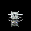 4.1 Cts 14k White Gold Princess Shape Solitaire Ring