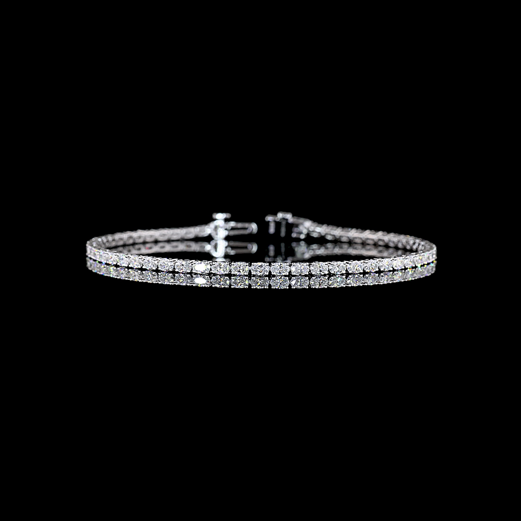 2.94 Cts 14k White Gold Oval Shape Tennis Bracelet