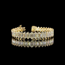37.72 Cts 14k White Gold Step Marquise Shape Tennis Bracelet