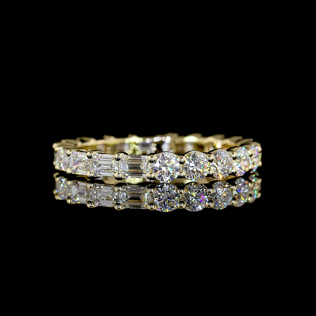 1.87 Cts 14k Yellow Gold Mix Shape Eternity Band Eternity Band