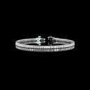4.03 Cts 14k White Gold Emerald Shape Tennis Bracelet