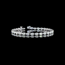 6.52 Cts 14k White Gold Pear Shape Tennis Bracelet