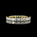 1.67 Cts 14k Yellow Gold Antique Cushion Shape 3/4 Band Eternity Band
