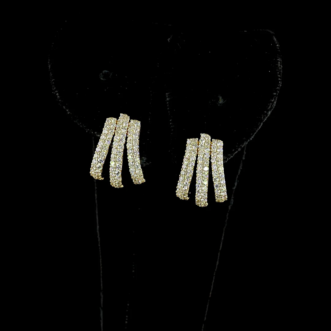 1.35 Cts 14k Yellow Gold Round Shape Special Earring