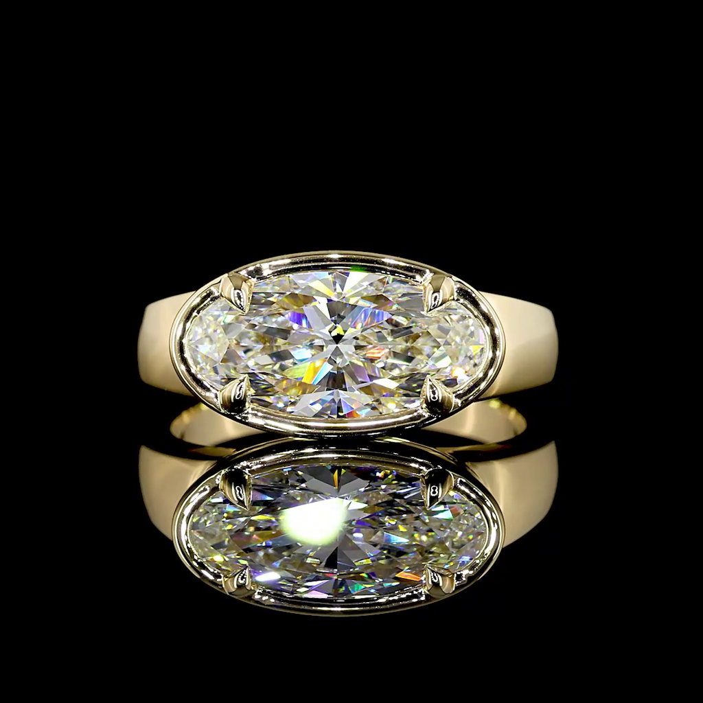 2.11 Cts 14k Yellow Gold Oval Shape Solitaire Ring