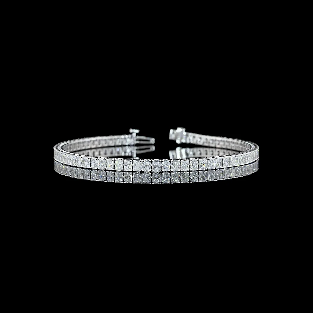 6.33 Cts 14k White Gold Radiant Shape Tennis Bracelet